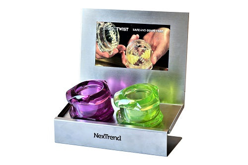 Display rack of Garlic Twister with two demo units.